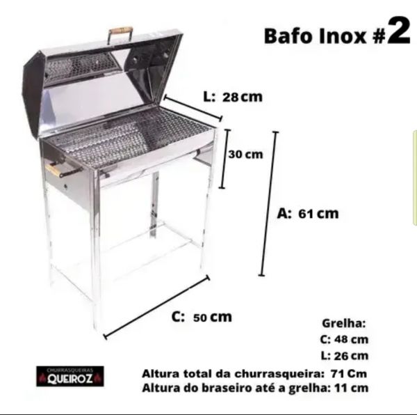 Churrasqueira Bafo Inox n°2 Cod.190