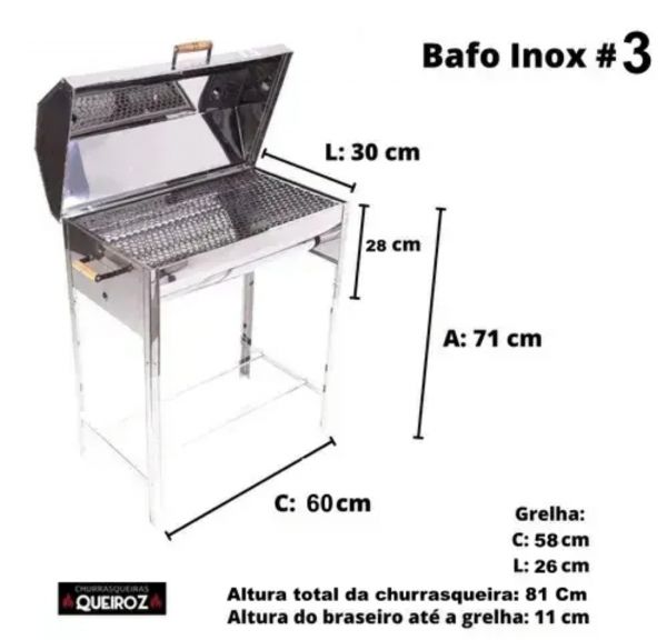 Churrasqueira Bafo Inox n°3 Cod.191