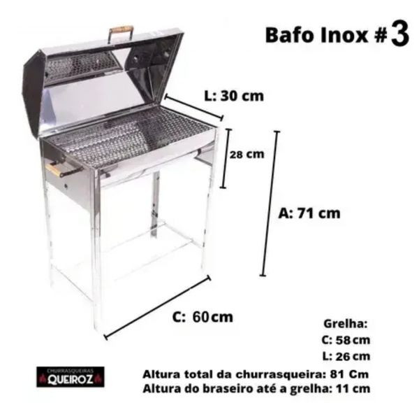 Churrasqueira Bafo Inox n°3 Cod.203