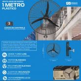Ventisol Parede 1 Metro Preto 220v (Plástico)