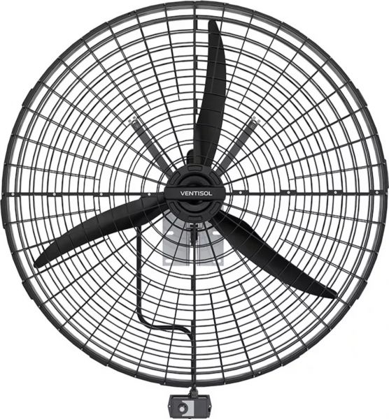 Ventisol Parede 1 Metro Preto 220v (Plástico)